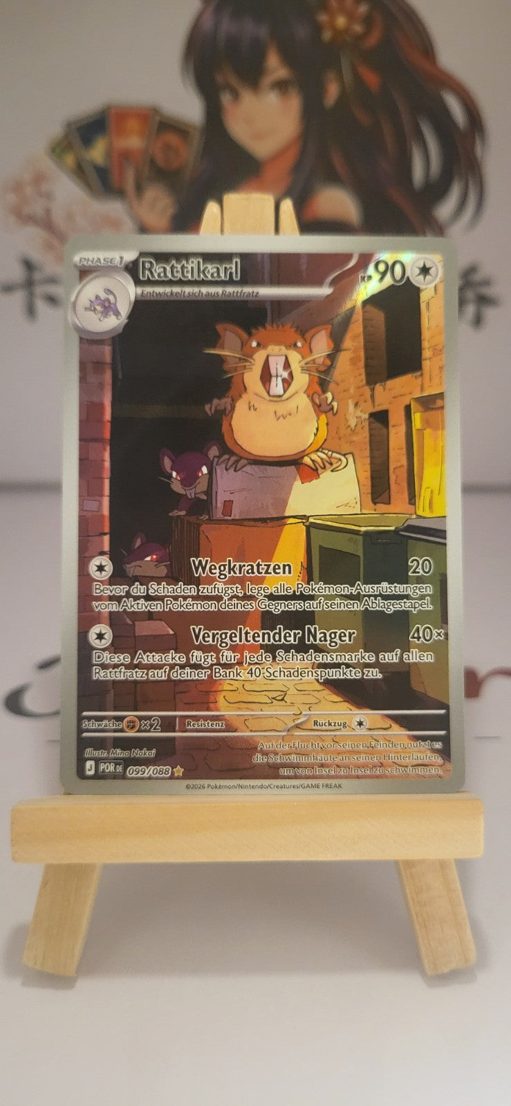 Pokémon Rattikarl 099/088 Illustration Rare Optimale Ordnung Deutsch NM