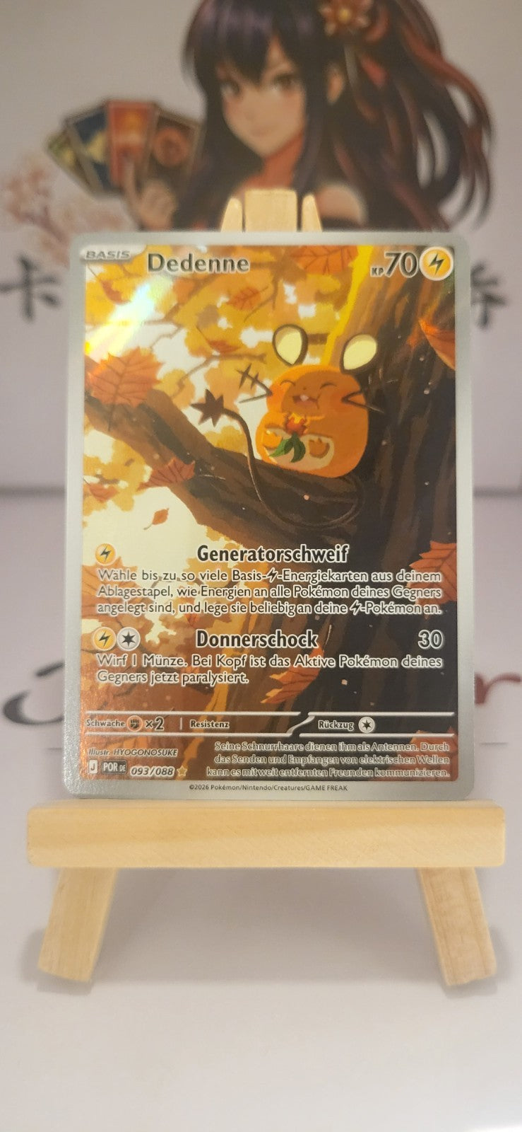 Pokémon Dedenne 093/088 Illustration Rare Optimale Ordnung Deutsch NM