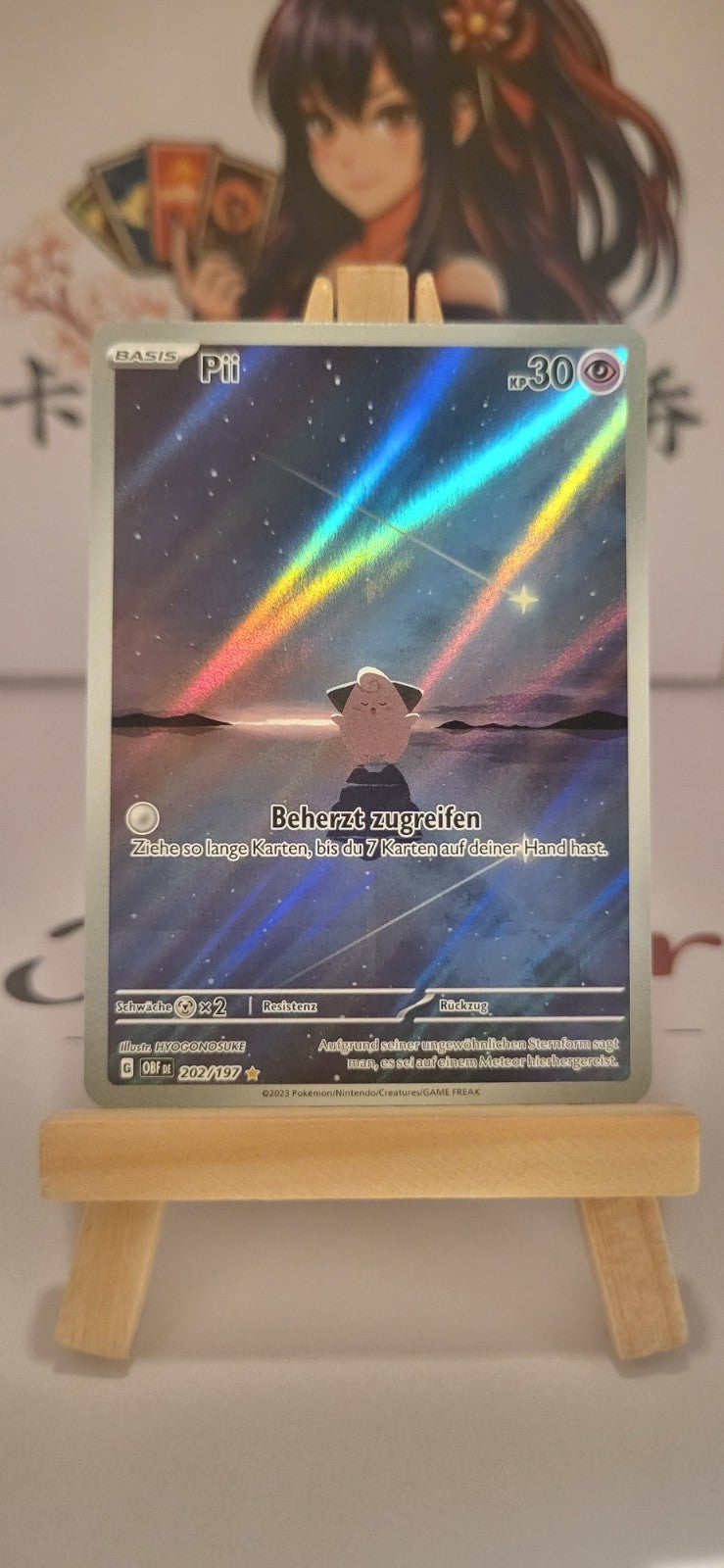 Pii Illustration 202/197 Pokémon TCG Obsidian Flammen NM Deutsch