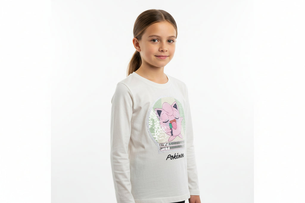 Pokémon - Sweatshirt - Mädchen mit Pailletten-Wendemotiv Pummeluff