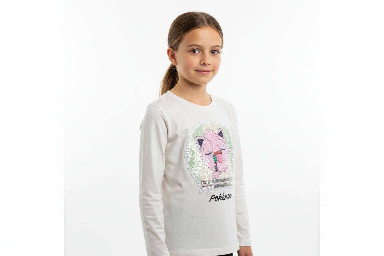 Pokémon - Sweatshirt - Mädchen mit Pailletten-Wendemotiv Pummeluff