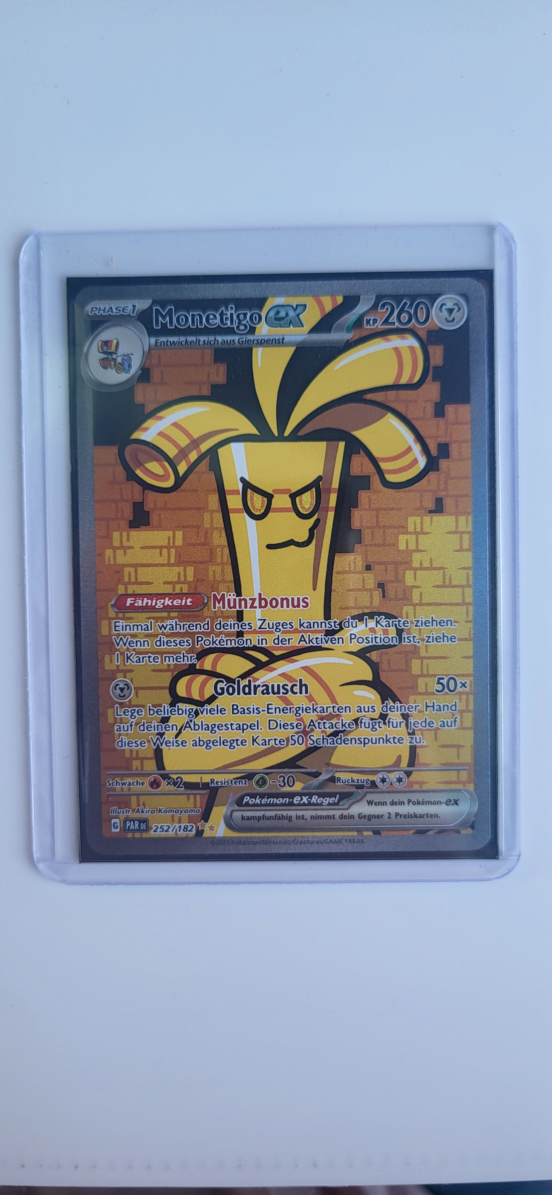 Pokémon Monetigo ex 252/182 Hyper Rare Gold