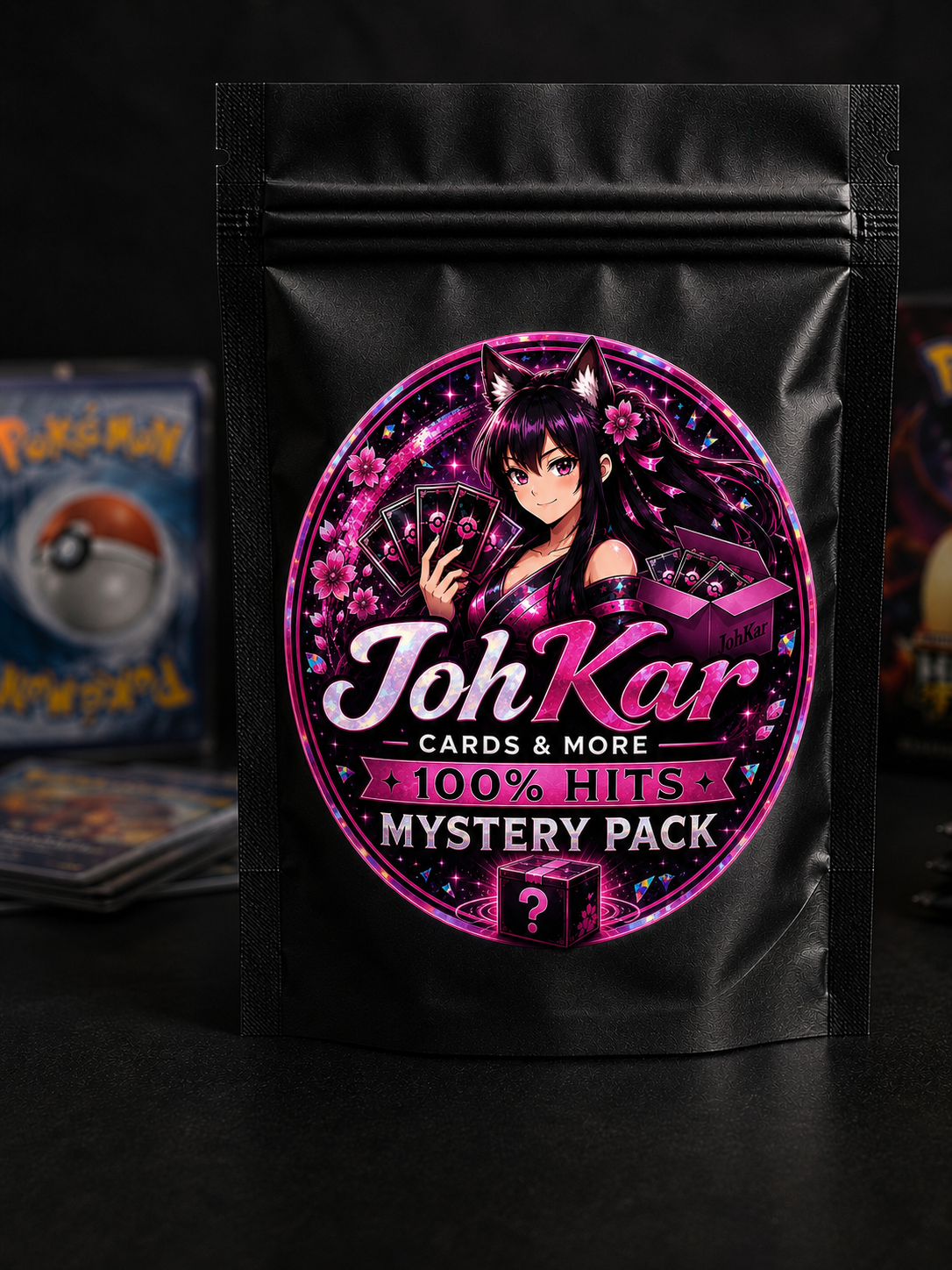 JohKar - Pokémon 100% Hits Mystery Pack - 5 Hit Karten - Holo, V, VMAX, EX, GX & mehr