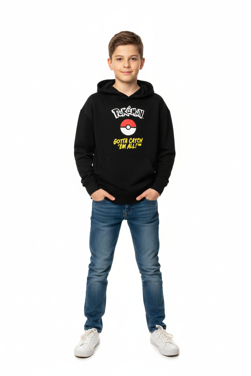 Pokémon Hoodie Jungen – Schwarz – Pikachu Print