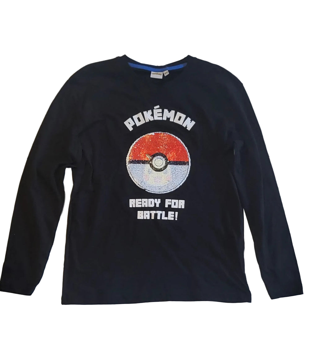 Pokémon Sweatshirt - Schwarz - Mädchen – Pailletten Wendemotiv Pikachu