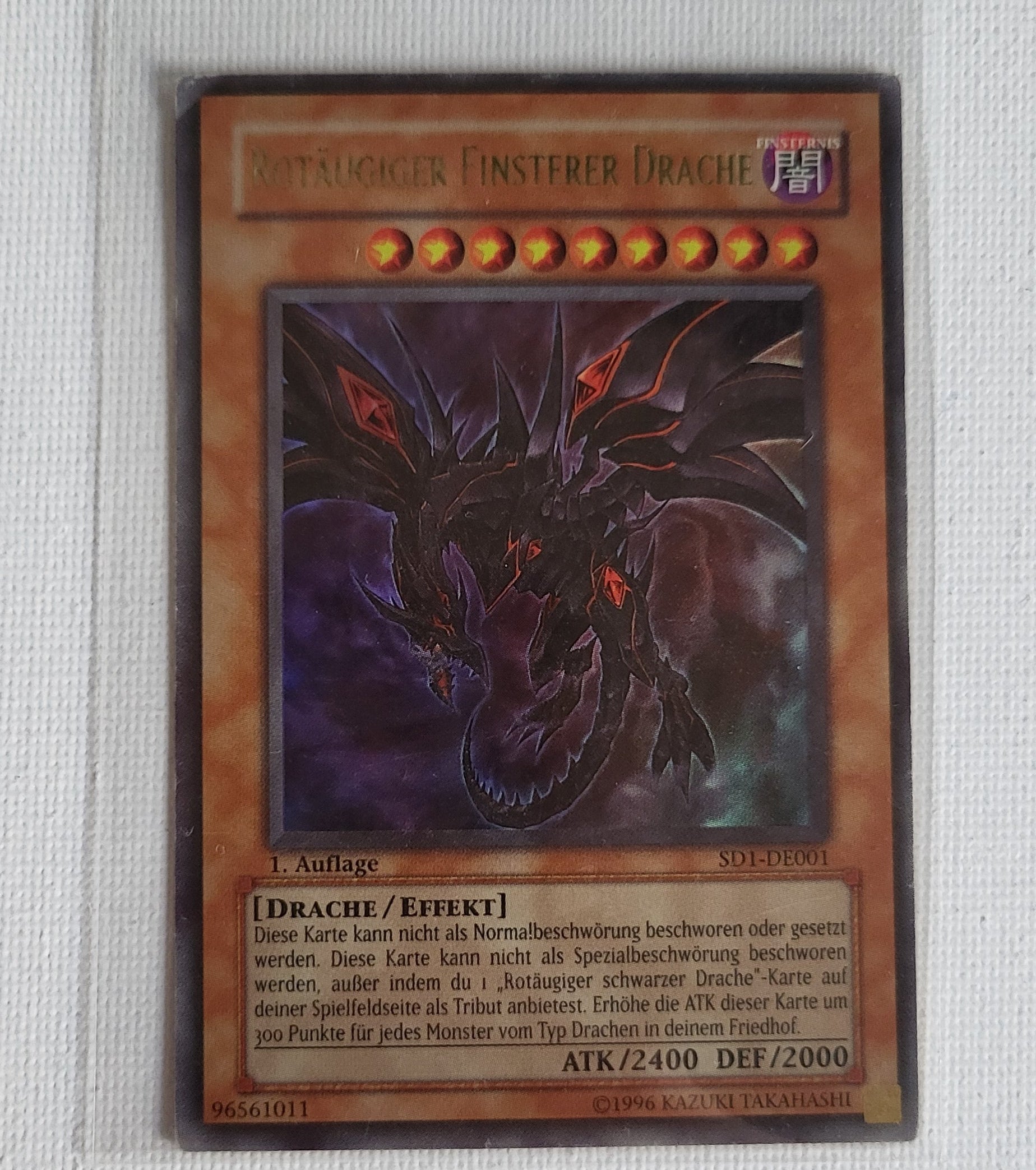 Yu-Gi-Oh! Rotäugiger Finsterer Drache (SD1-DE001) – Played