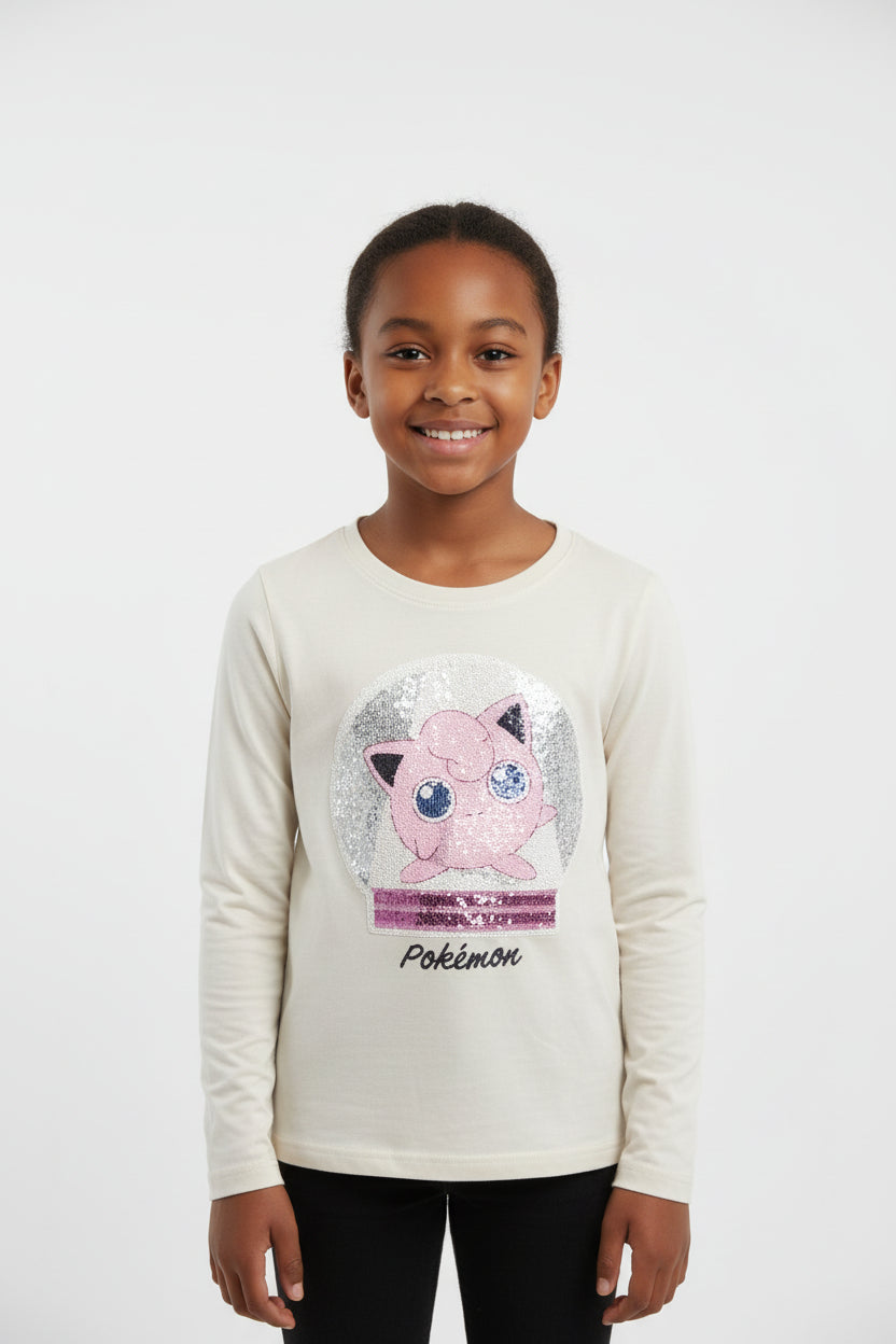 Pokémon - Sweatshirt - Mädchen mit Pailletten-Wendemotiv Pummeluff